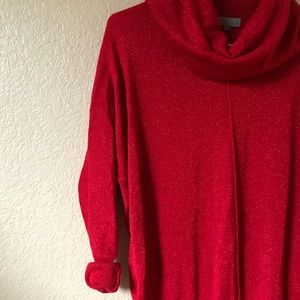 Joseph A. Red Shimmer Top